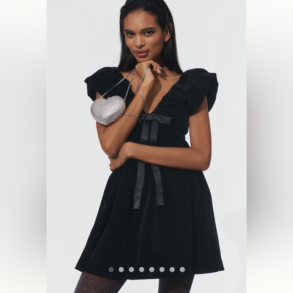Anthropologie NWT Endless Rose Velvet Bow
Mini Dress size S. - Picture 2 of 16